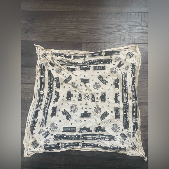 Other - Vintage cream train bandana